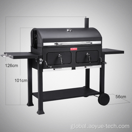 Charcoal Grill Portable Folding Bbq Grill Outdoor Large Multifunction Trolley Smoker Charcoal BBQ Gril Supplier